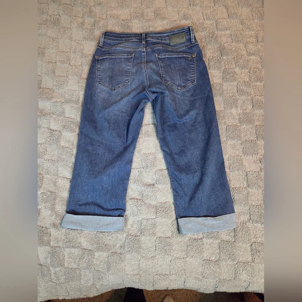 Mavi Jeans Womens 28 Marcia Capri High Rise Cuffed Stretch Blue Denim Cropped - Picture 2 of 13